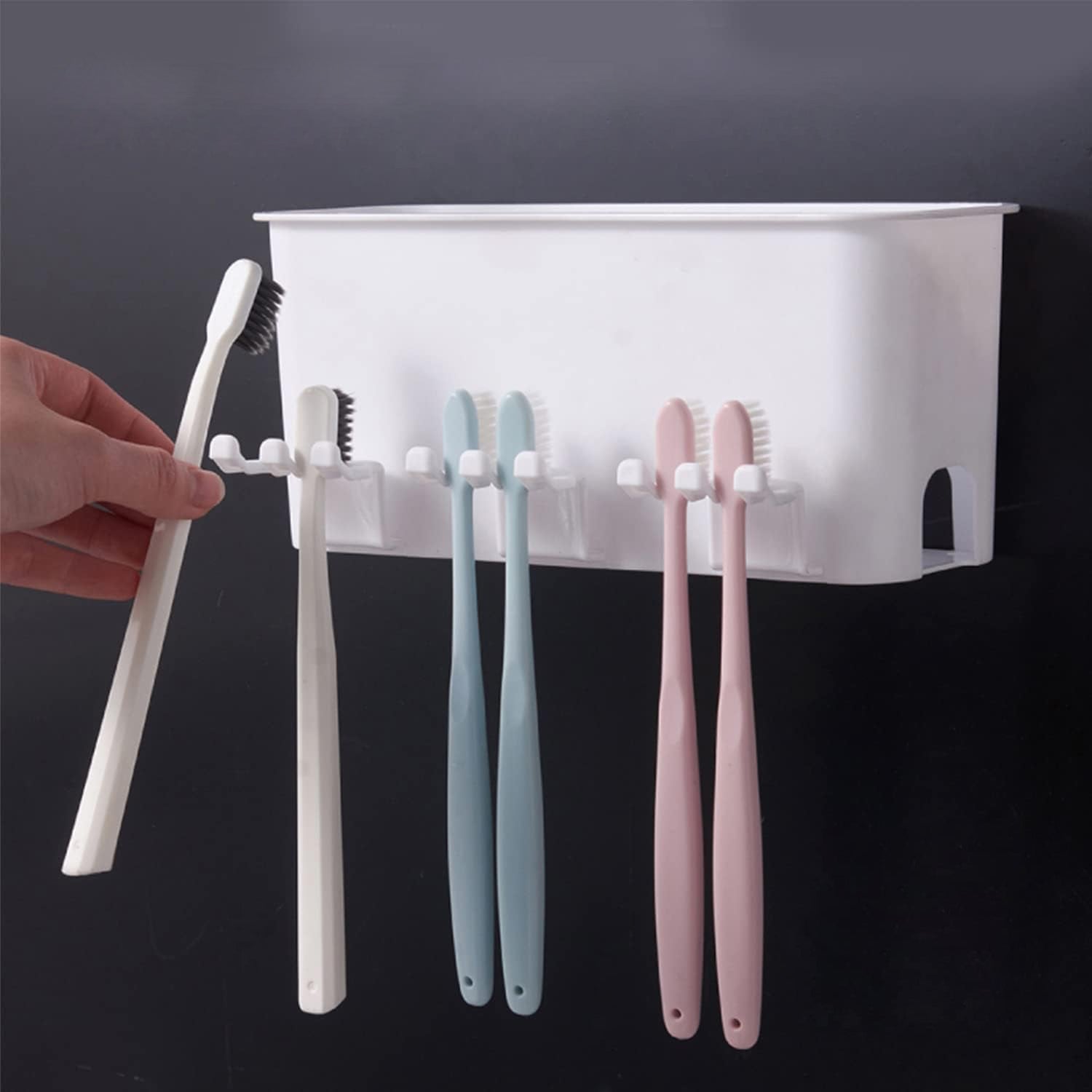 Wall Mount Toothbrush Holder with 3 & 2 Cups Automatic Toothpaste Holder Multi-Functional Kids Favorite Candy Toothbrush Holder Bathroom Accessories Organizer Rack Wall Mount Toothbrush Holder with 3 & 2 Cups Automatic Toothpaste Holder Multi-Functional Kids Favorite Candy Toothbrush Holder Bathroom Accessories Organizer Rack